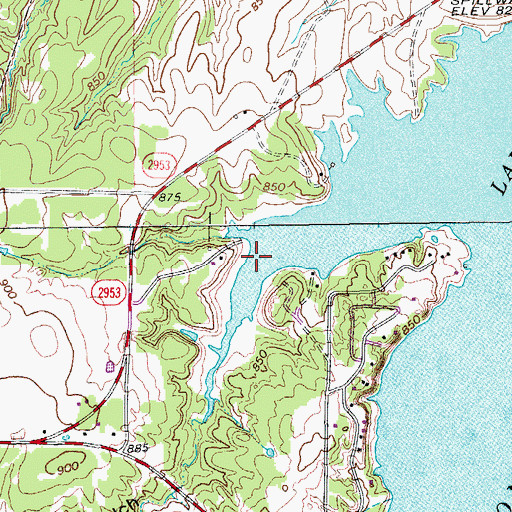 Topographic Map of Devils Gulch, TX