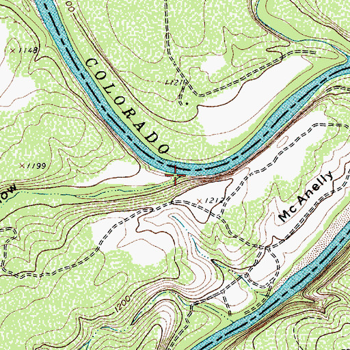 Topographic Map of Devils Hollow, TX