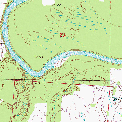 Topographic Map of Parched Corn Bar, AL