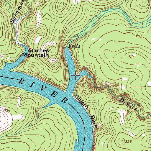 Topographic Map of Devils Hollow Creek, TX