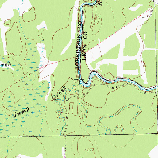 Topographic Map of Devils Jump Creek, TX