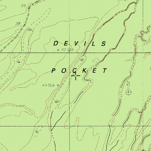 Topographic Map of Devils Pocket, TX