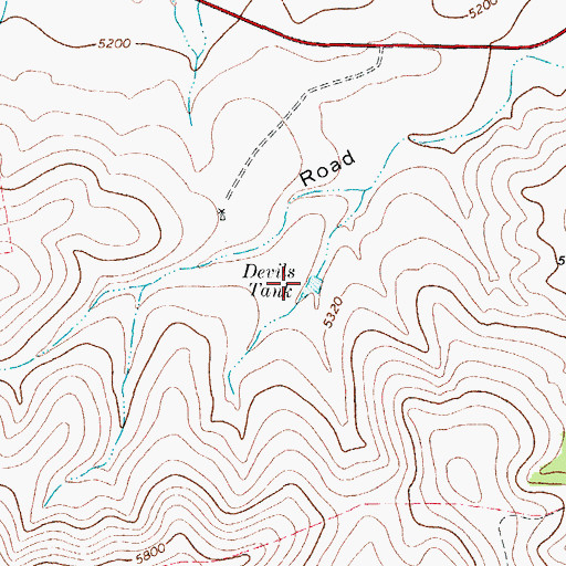 Topographic Map of Devils Tank, TX