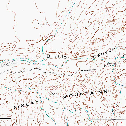 Topographic Map of Diablo Canyon, TX