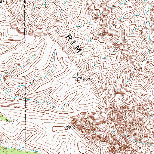 Topographic Map of Diablo Rim, TX