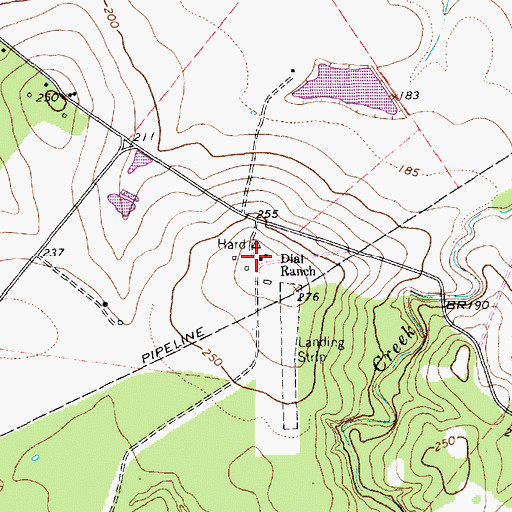 Topographic Map of Dial Ranch, TX
