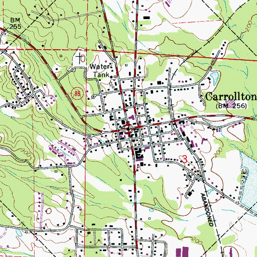 Topographic Map of Pickens County Courthouse, AL