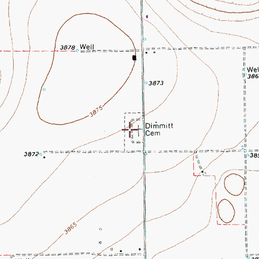 Topographic Map of Castro Memorial Gardens, TX