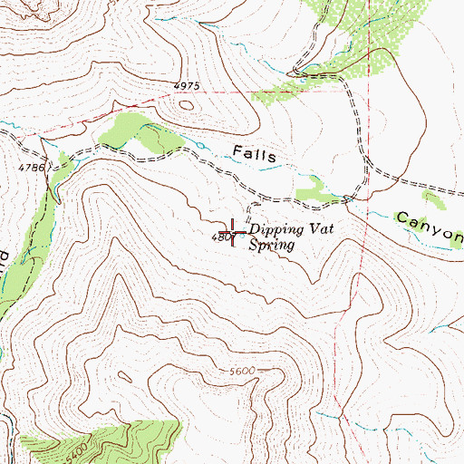 Topographic Map of Dipping Vat Spring, TX