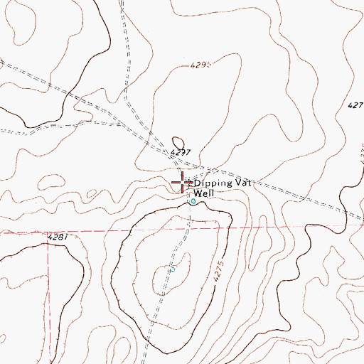 Topographic Map of Dipping Vat Well, TX