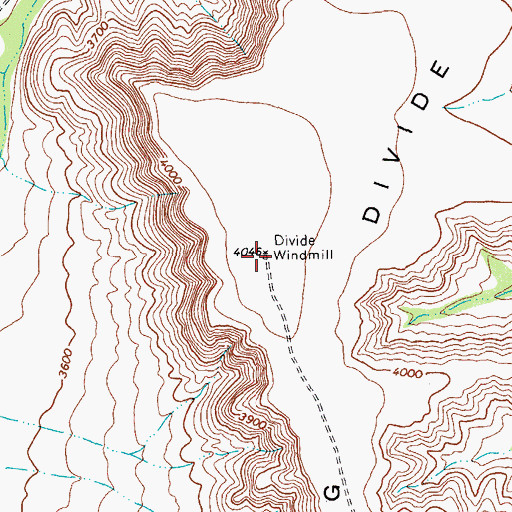 Topographic Map of Divide Windmill, TX