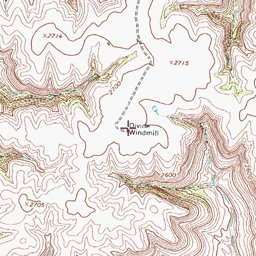 Topographic Map of Divide Windmill, TX