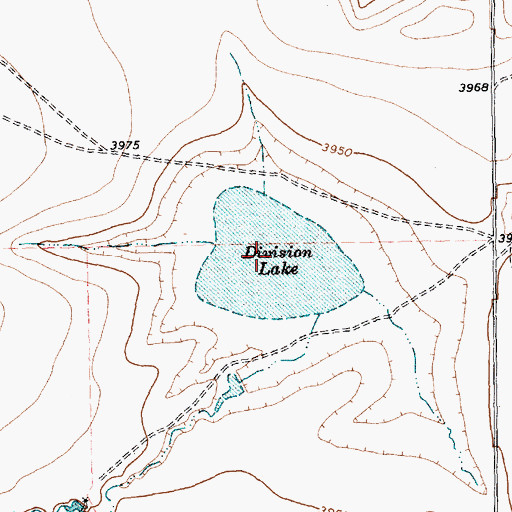 Topographic Map of Division Lake, TX