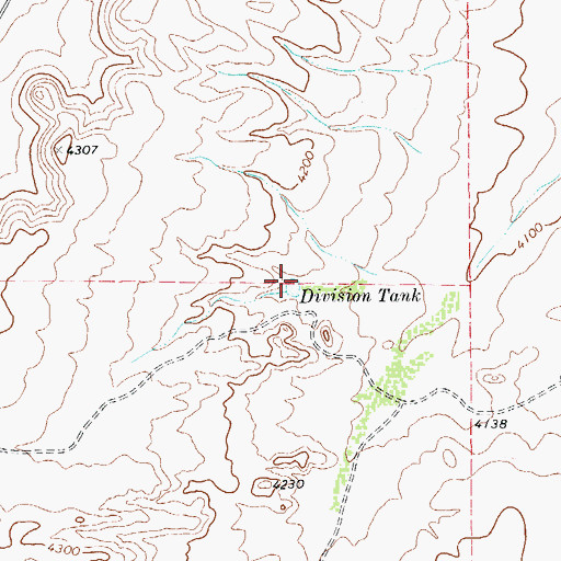 Topographic Map of Division Tank, TX