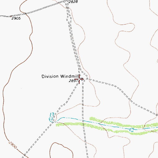 Topographic Map of Division Windmill, TX