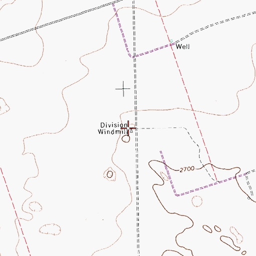 Topographic Map of Division Windmill, TX