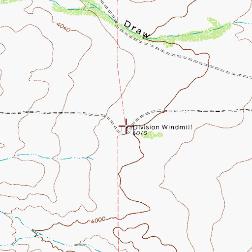 Topographic Map of Division Windmill, TX