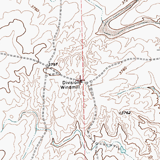 Topographic Map of Division Windmill, TX