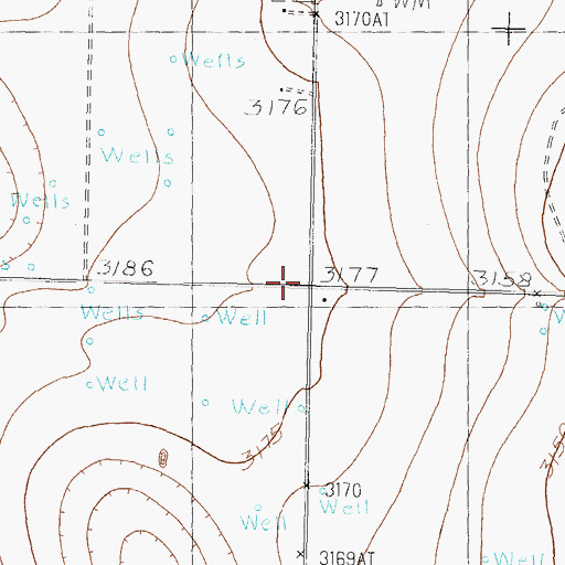 Topographic Map of Dixie School, TX