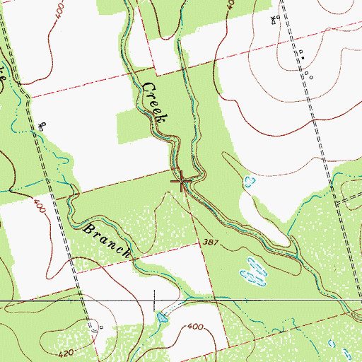 Topographic Map of Doak Branch, TX