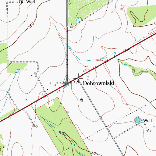 Topographic Map of Dobrowolski, TX