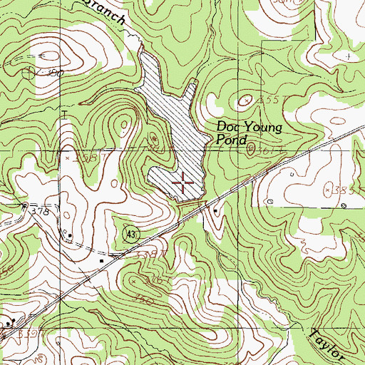 Topographic Map of Doc Young Pond, TX
