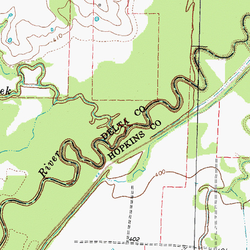 Topographic Map of Doctors Creek, TX