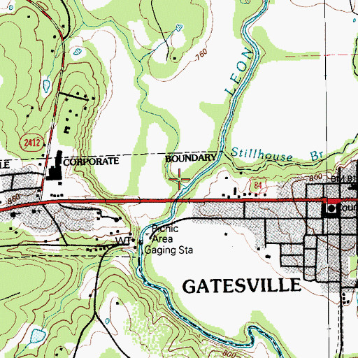 Topographic Map of Dodd Branch, TX