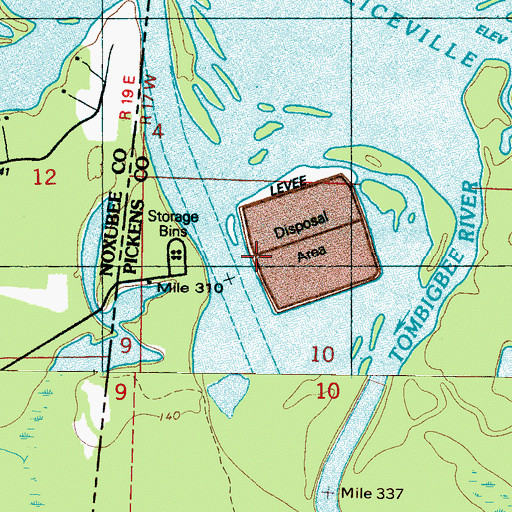 Topographic Map of Prude Lake (historical), AL