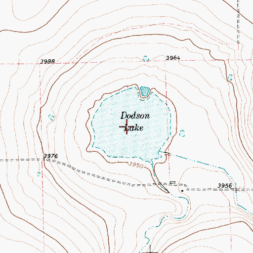 Topographic Map of Dodson Lake, TX