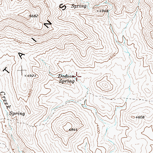 Topographic Map of Dodson Spring, TX