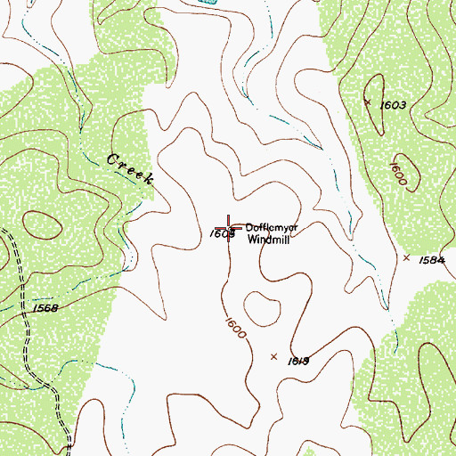 Topographic Map of Dofflemyer Windmill, TX