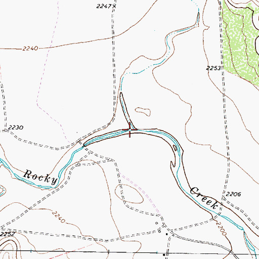 Topographic Map of Dog Creek, TX