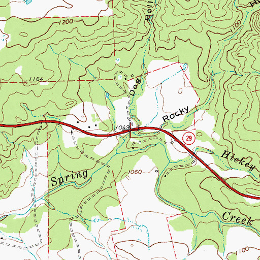 Topographic Map of Dog Hollow, TX