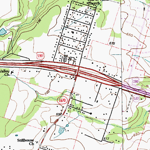 Topographic Map of Dog Ridge (historical), TX