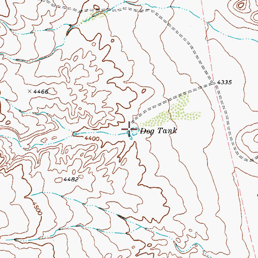 Topographic Map of Dog Tank, TX