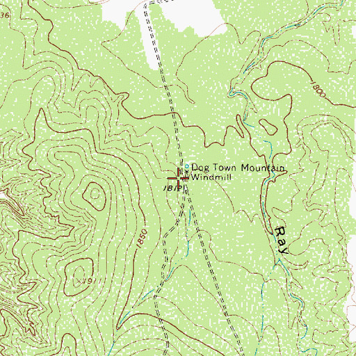 Topographic Map of Dog Town Mountain Windmill, TX