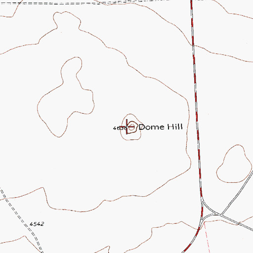 Topographic Map of Dome Hill, TX
