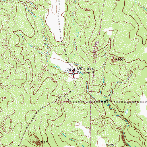 Topographic Map of Don Box Windmill, TX