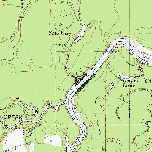 Topographic Map of Donahoe Creek, TX