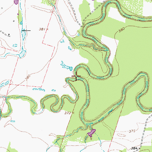 Topographic Map of Donahoe Creek, TX