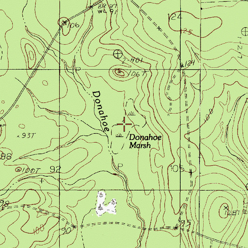 Topographic Map of Donahoe Marsh, TX