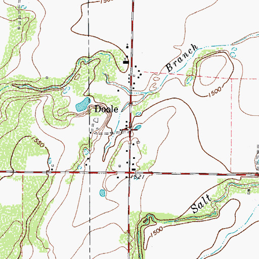Topographic Map of Doole, TX