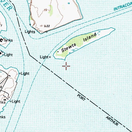 Topographic Map of Dooms Island, TX