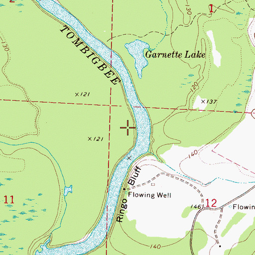 Topographic Map of Ringgolds Bar, AL