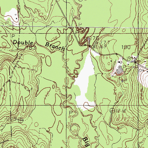 Topographic Map of Double Branch, TX