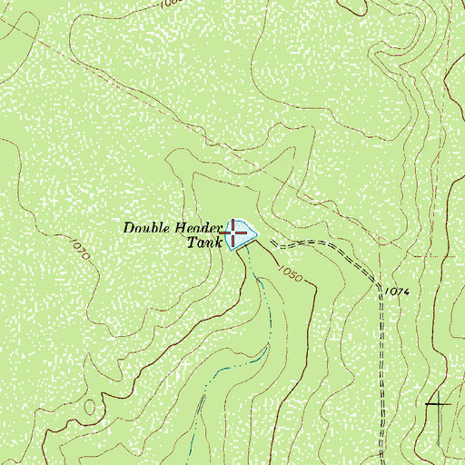 Topographic Map of Double Header Tank, TX