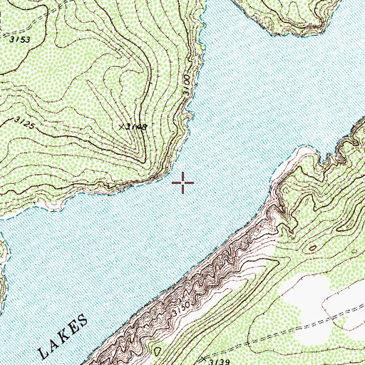 Topographic Map of Double Lakes, TX