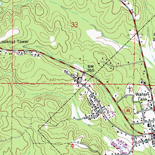 Topographic Map of Salem Church, AL