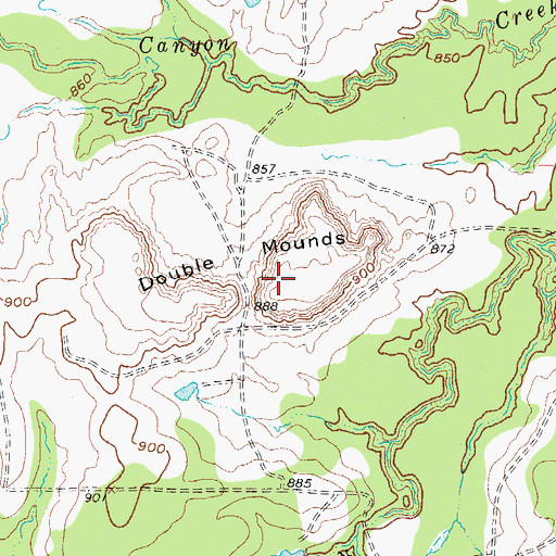 Topographic Map of Double Mounds, TX